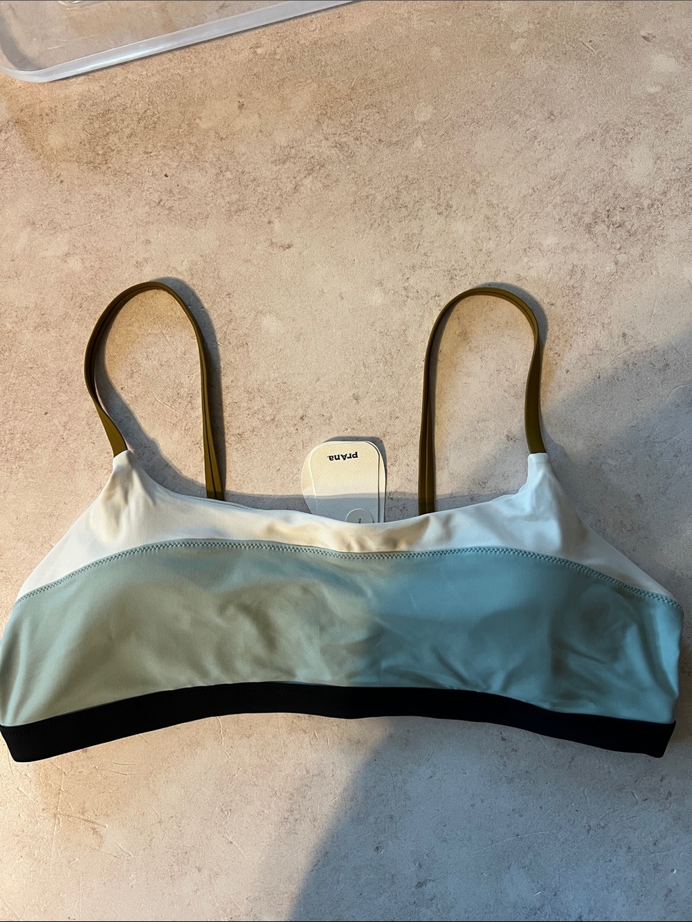 Prana Baja Bound Adjustable Swim Top. Saltwater Colorblock.